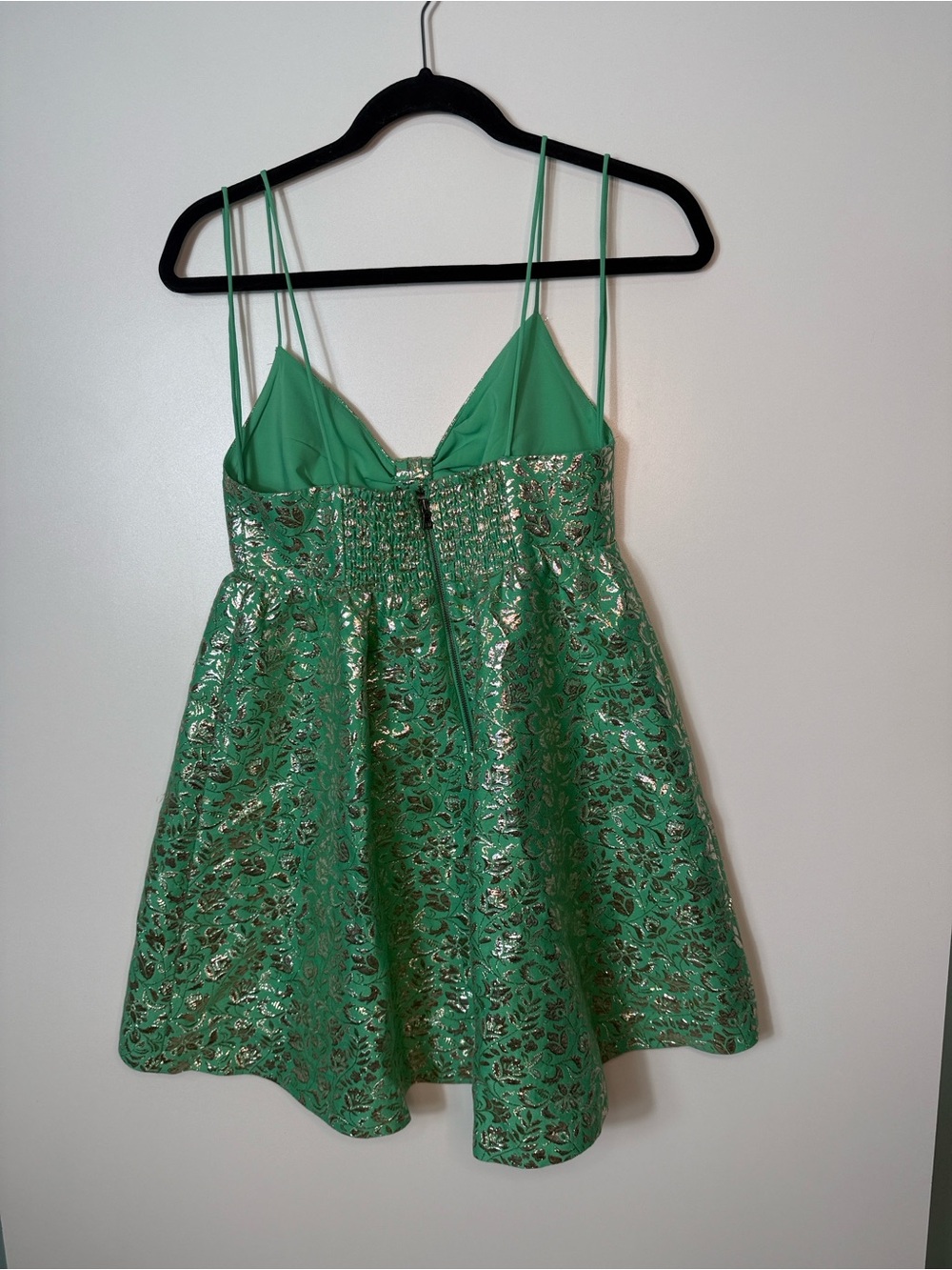 #690 Alice + Olivia Melvina Metallic Mini Dress Size 2 - Picture 6 of 11